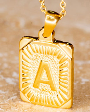 Initial Plaque Necklace